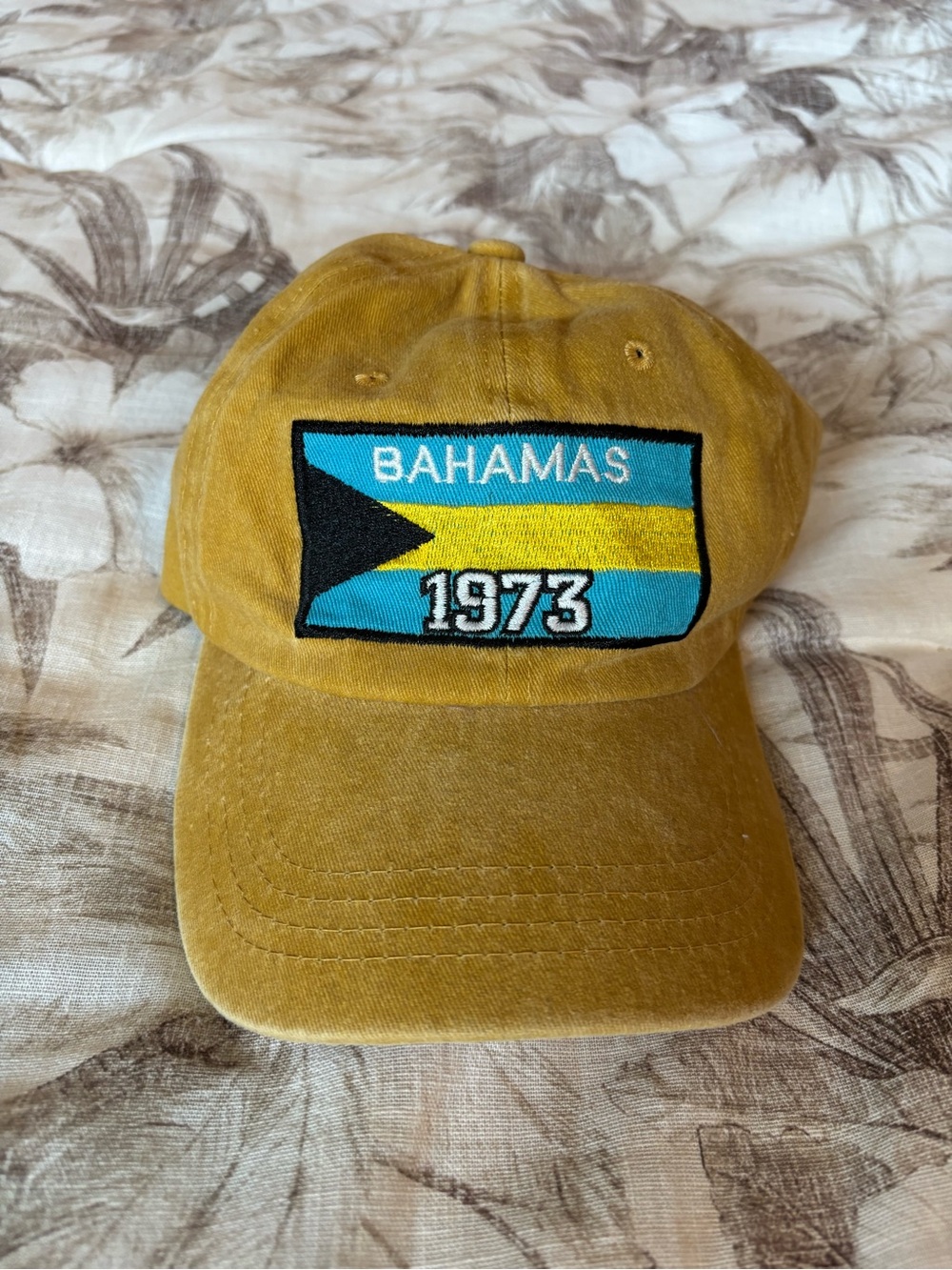 Bahamas 1973 Embroidered Mustard Baseball Cap - Unbranded